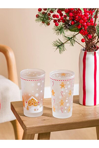 LC Waikiki New Year Themed Glass Cup Set of 2 570 ml (W5)