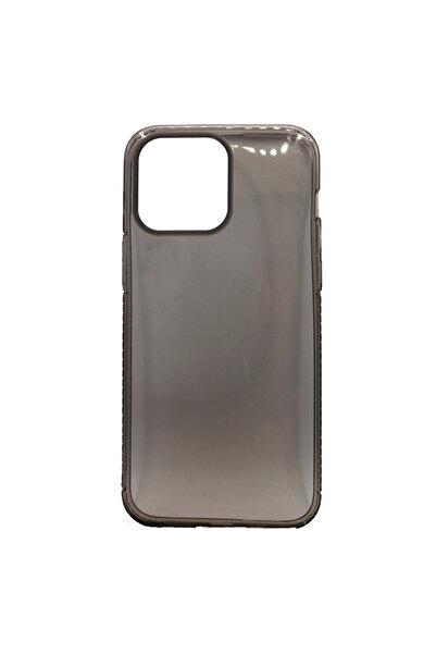 Optim Solution Husa de silicon Hard TPU pentru Iphone 14 Pro, Negru-Transparent