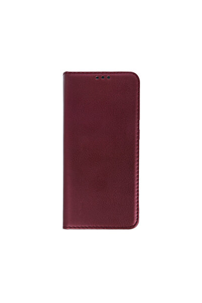 Optim Solution Husa Flip din Piele PU pentru Apple Iphone 15 Pro, Inchidere Magnetica, Tip Carte, Visiniu