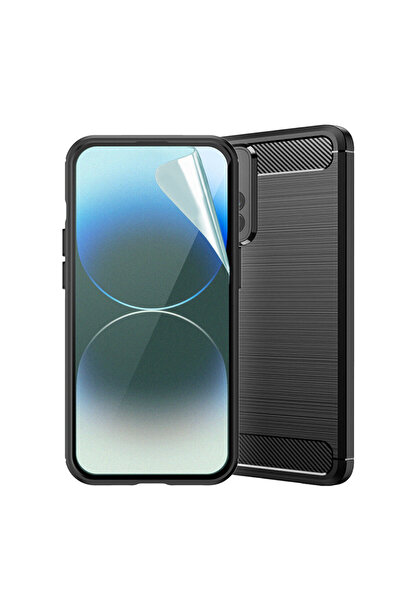 Optim Solution Σετ θήκης από ανθρακονήματα και μεμβράνης σιλικόνης ματ για Apple iPhone 8 Plus, μαύρη