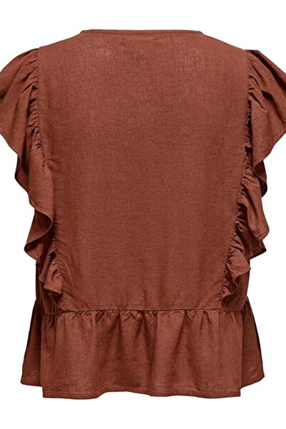 ONLY short-sleeved shirt, brown
