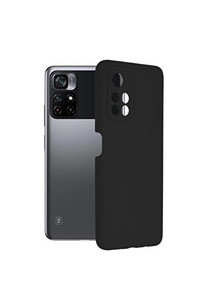 Optim Solution Husa Protectie Double Structure pentru Xiaomi Poco M4 Pro 5G, Microfibra, Negru Titan