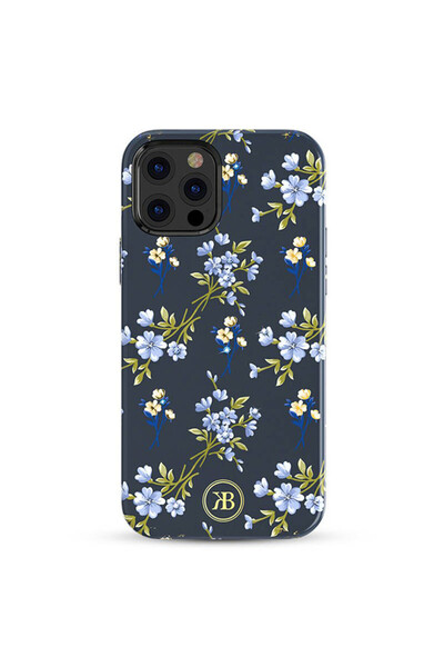 Optim Solution Husa pentru Apple iPhone 12 Pro, Precious Swarovski, Design Elegant, Flowers Joy, Tech Albastru