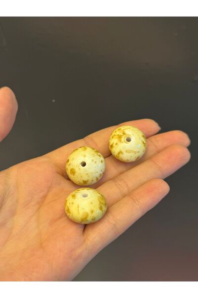 Gönülden Tasarım 3 BUC. Mărgele de bijuterii rotunde cu gaură YAZZI din plastic 2 CM
