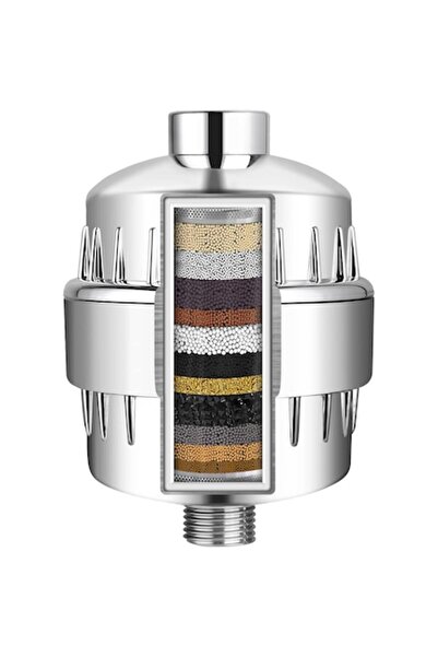 VALA Filtru de apă pentru duș, YWX, 15 etape de filtrare, îndepărtează clorul și metalele grele, argintiu