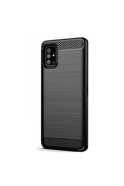 Optim Solution Husa de silicon pentru Samsung Galaxy M21, Design Carbon, Negru
