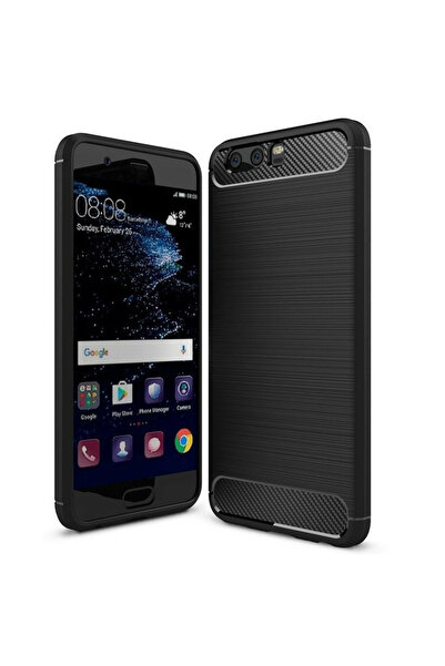 Optim Solution Husa Carbon Resistance pentru Huawei P10, Fiber Design, Anti-S...