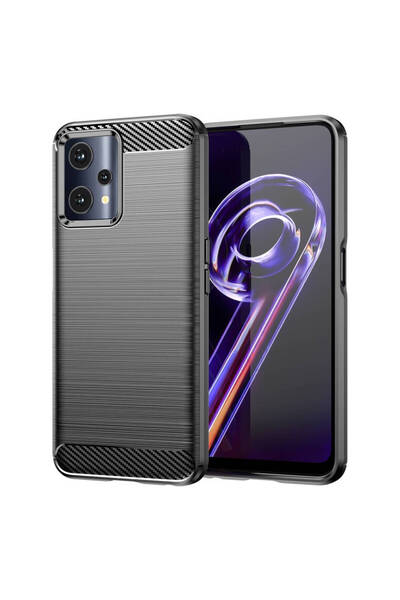 Optim Solution Husa de Silicon pentru Realme 9 Pro, Fibra de Carbon, Black