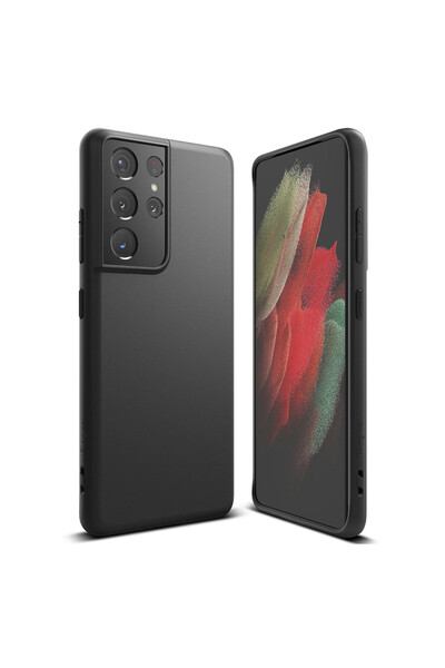 Optim Solution Husa de silicon pentru Samsung Galaxy S21 Ultra, Negru