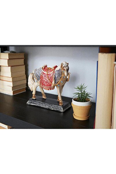 e-life shop Lüks Motifli Taş İşlemeli Stantlı At Biblo Heykel Vitrin Masa Süs...