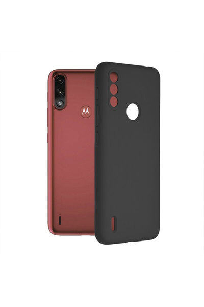 Optim Solution Husa de silicon pentru Motorola Moto E7, Interior Microfibra s...