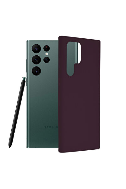 Optim Solution Husa Protectie Double Structure pentru Samsung Galaxy S22 Ultra, Microfibra, Visiniu Mat