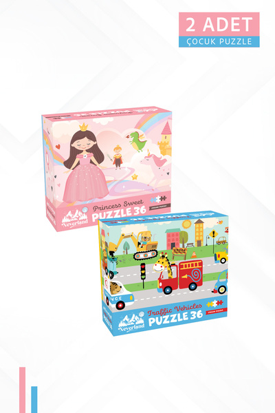 Neverland 2 ADET 36 PARÇA - TRAFFIC VEHICLES (TRAFİK TAŞITLARI) VE PRINCESS S...