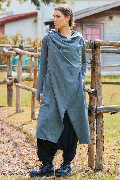 Los banditos Hooded Cardigan with Snap Button Detail