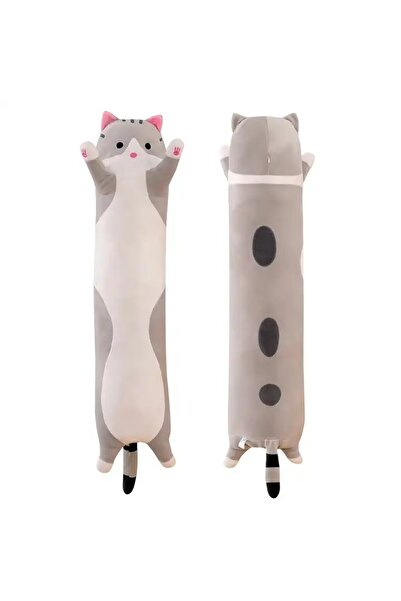 FOXMAG24 Pernă lungă de pluș pentru pisică, 70 cm, lavabilă, umplutură hipoal...