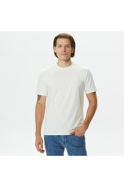 Guess Alphy Erkek Beyaz T-Shirt