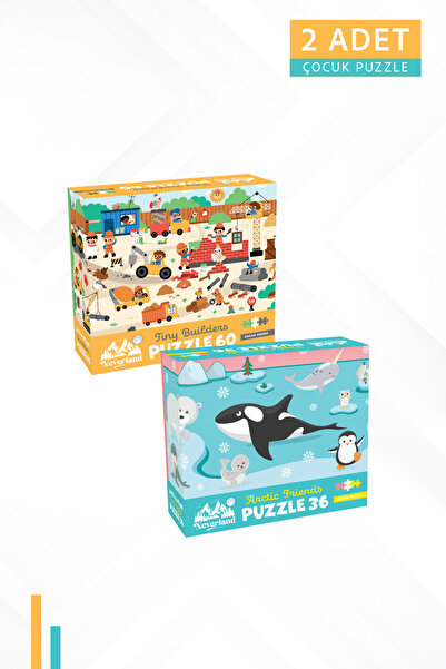 Neverland 2 ADET 60 PARÇA - TINY BUILDERS (MİNİK İNŞAATÇILAR) VE 36 PARÇA - A...