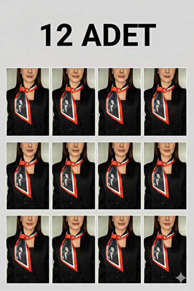 EMAYS DESIGN 12-Piece Ataturk Portrait Special Design Scarf Set – Ceremony and Event Accessory