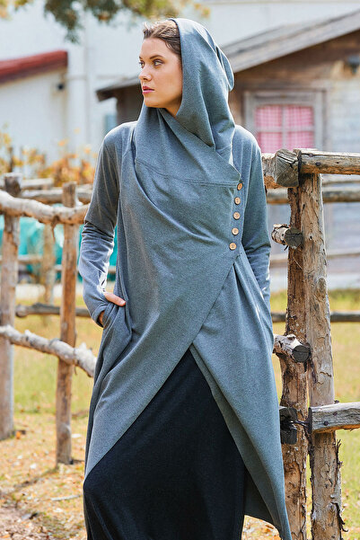 Los banditos Hooded Cardigan with Snap Button Detail