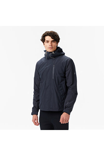 Nautica Men's Black Regular Fit Rain Breaker Raincoat