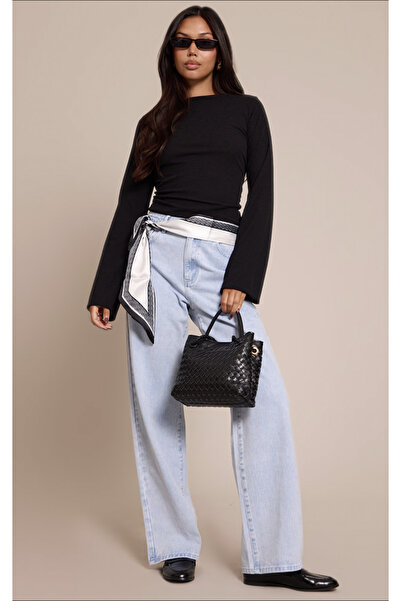 fasardi Çan Kol Corded Fabric 100% Cotton Basic Women's T-Shirt / Blouse / Bodysuit / Spanish Sleeve