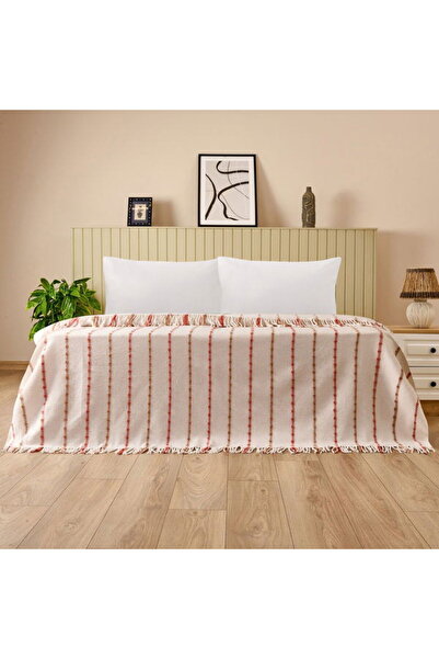 Evidea Soft Elvia Cotton Double Blanket - Cream - 200X220 cm