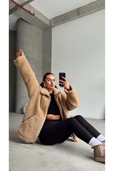 mydukkan.co İç Astarlı Oversize Peluş Mont