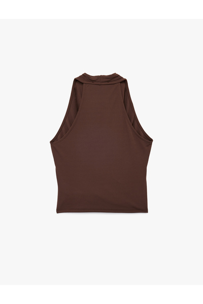 Koton Double Breasted Collar Sleeveless Blouse with Drape Detail