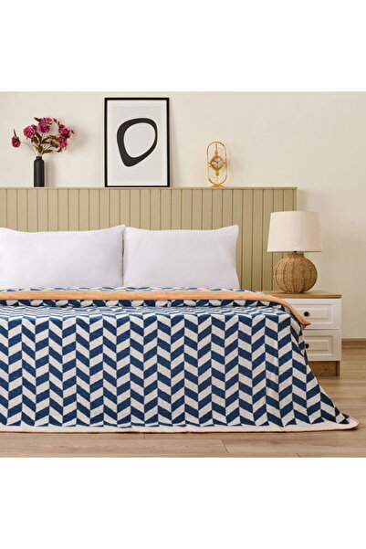 Evidea Soft Flux Cotton Double Blanket - Navy Blue - 200X220 cm