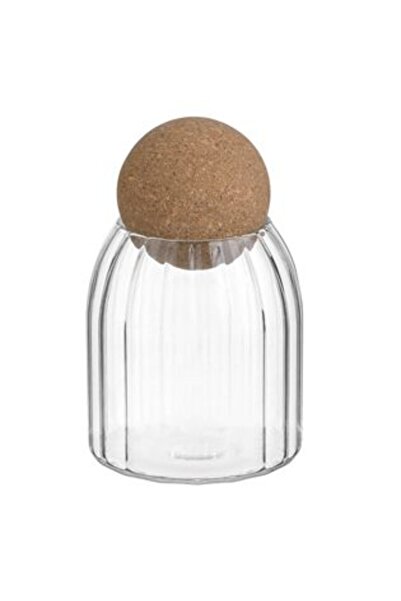 OEM Transparent Glass Jar with Cork Lid 490 ml