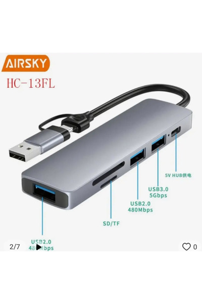 Nemere Airsky Hc13Fl 5 İn 1 Usb Type-C 2 İn 1 Çevirici NemereHome