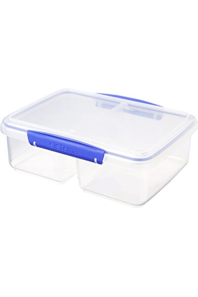 Sistema Rectangular Food Container with 2 Compartments and Lid Klip It, Plastic, 2L