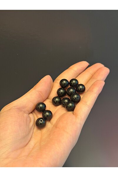 Gönülden Tasarım SET DE 12 MARGELE DE STICLA NEGRE CU GATURI 0,80 MM