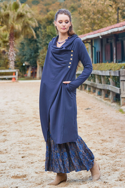 Los banditos Hooded Cardigan with Snap Button Detail