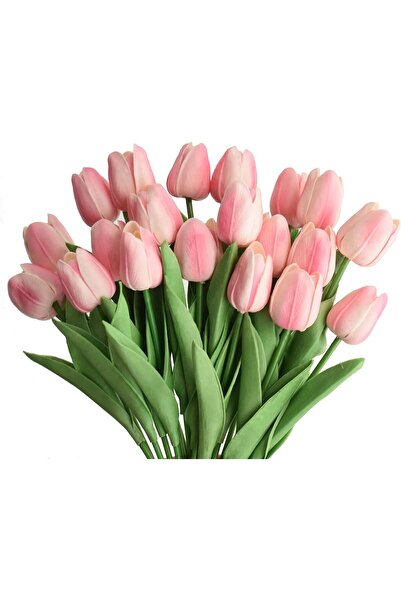 ALAYRA International باقة من 20 قطعة من زهور التوليب الوردية الاصطناعية، زهور...