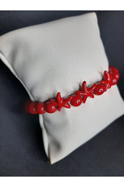 MRYart Stylish Bracelet with Red Glass Beads and Star Detail