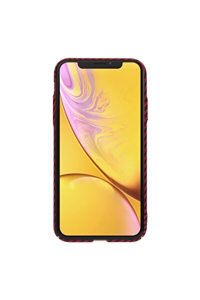 SKYDDAR INNOVATION Case for iPhone XR, carbon texture, Carbonite FiberShell, sticker set, Red