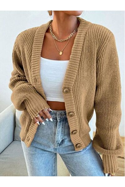 OWERALL سترة نسائية محبوكة بأزرار من سيلانيك