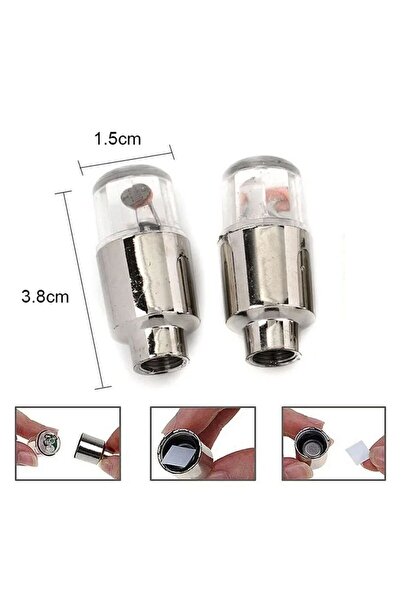 RiverWorld River World Geceleri Parıldayan Bisiklet ve Arabalar İçin Mavi Renkte 2'li Lastik Sibop Kapağı