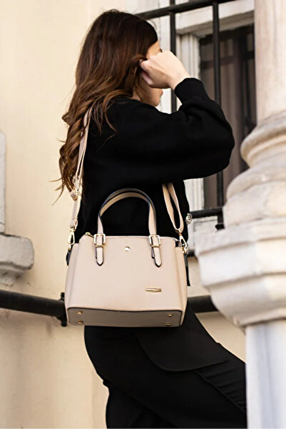 Sanmorris Women's Long Strap Hand & Shoulder Bag with Gold Accessories