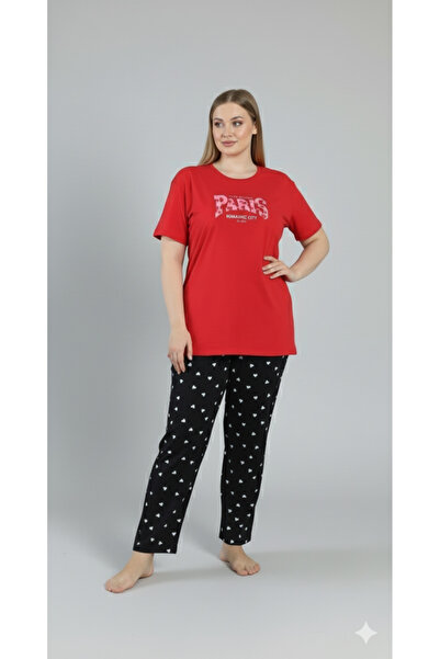 FAMES PİJAMA Plus Size Comfortable Women's Pajama Set