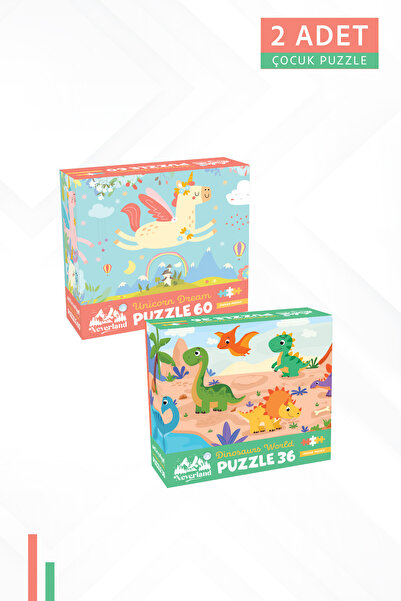 Neverland 2ADET 60 PARÇA - UNICORN DREAM (UNICORN RÜYASI) VE 36 PARÇA - DINOS...
