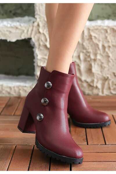 tayyarshoes Karla Short Boots with Accessory Button Detail