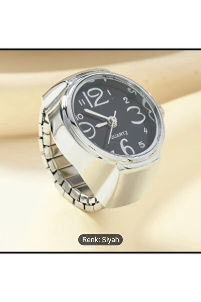 Game ساعة يد على شكل خاتم - ساعة إصبع بحزام مطاطي عصرية للرجال والنساء