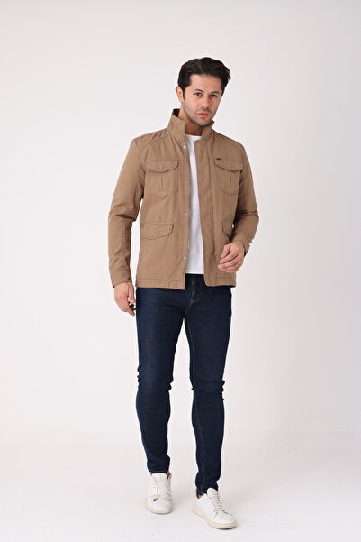 Cordial Erkek Fermuarlı ve Çıtçıtlı Mevsimlik Çift Yırtmaç Detaylı %100 Pamuk Regular Kalıp İç Cepli Mont