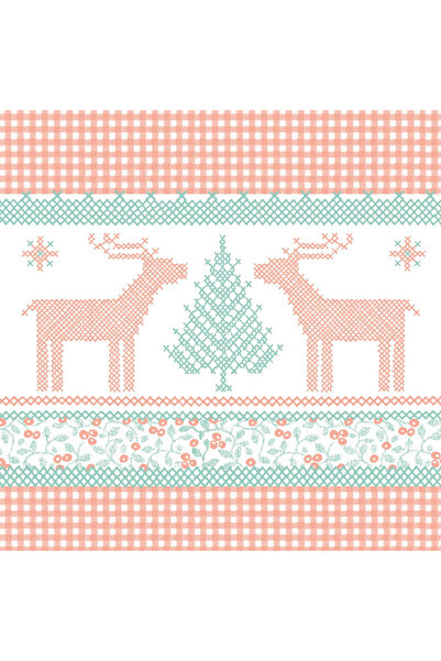 Mank Șervețele de masă festive Linclass Noah (portocaliu pastel-turcoaz) / 40...