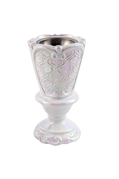 MAPLE LEAF مبخرة فحم سيراميك بخور عود 19.3 سم أبيض