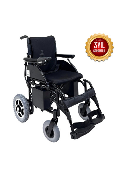 Baymedikal Römer Akülü Tekerlekli Sandalye | Katlanabilir Çelik Şase, Konforlu Minder R107