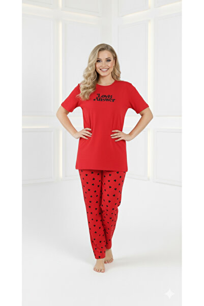 FAMES PİJAMA Plus Size Women's Comfortable Pajama Set