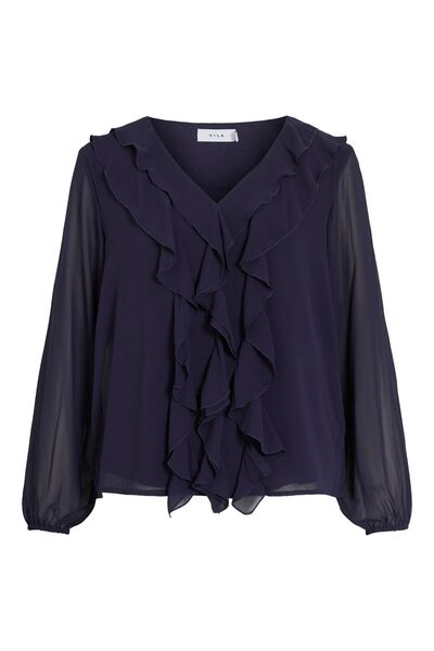 VILA Oberteil mit langen Ärmeln VIANE Gerüschtes